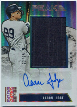 Aaron Judge 2022 Panini Capstone Peak Jersey & Autographed Card #Pms-Aj 22/25