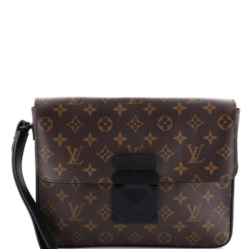 Louis Vuitton S Lock A4 Wristlet Pouch Macassar Monogram Canvas