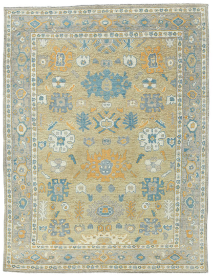 Oushak Pakistan Oriental Rug Muted Colors Floral