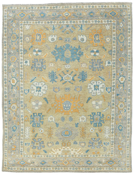Oushak Pakistan Oriental Rug Muted Colors Floral
