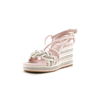 Leather Valentino Garavani Women's Rockstud Torchon Espadrille Wedge Sandals