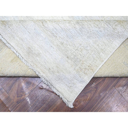 12'X15'10" Ivory Wool Hand Knotted Angora Oushak Oversized Rug