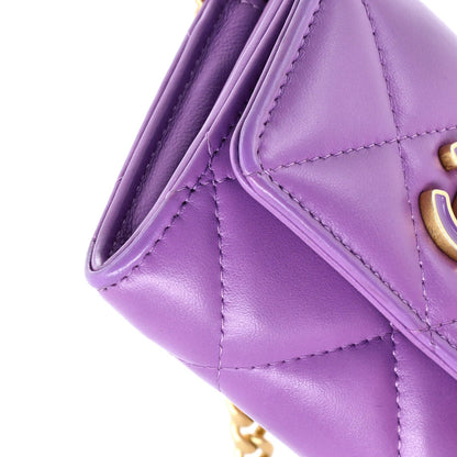 Chanel Pending Cc Card Holder On Chain Quilted Lambskin