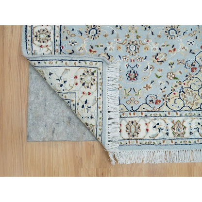 2'9"X14' Beau Blue Nain Design 250 Kpsi Wool Hand Knotted Xl Runner Rug