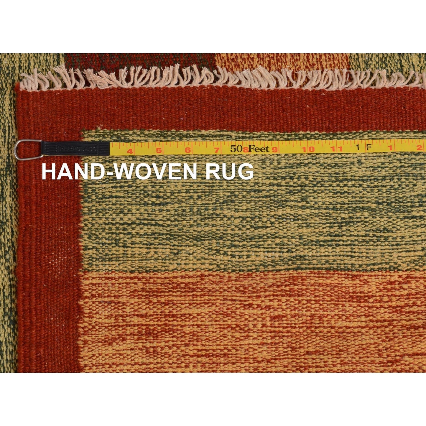 4'9"X8' Colorful Afghan Reversible Kilim Pure Wool Hand Woven Striped Rug