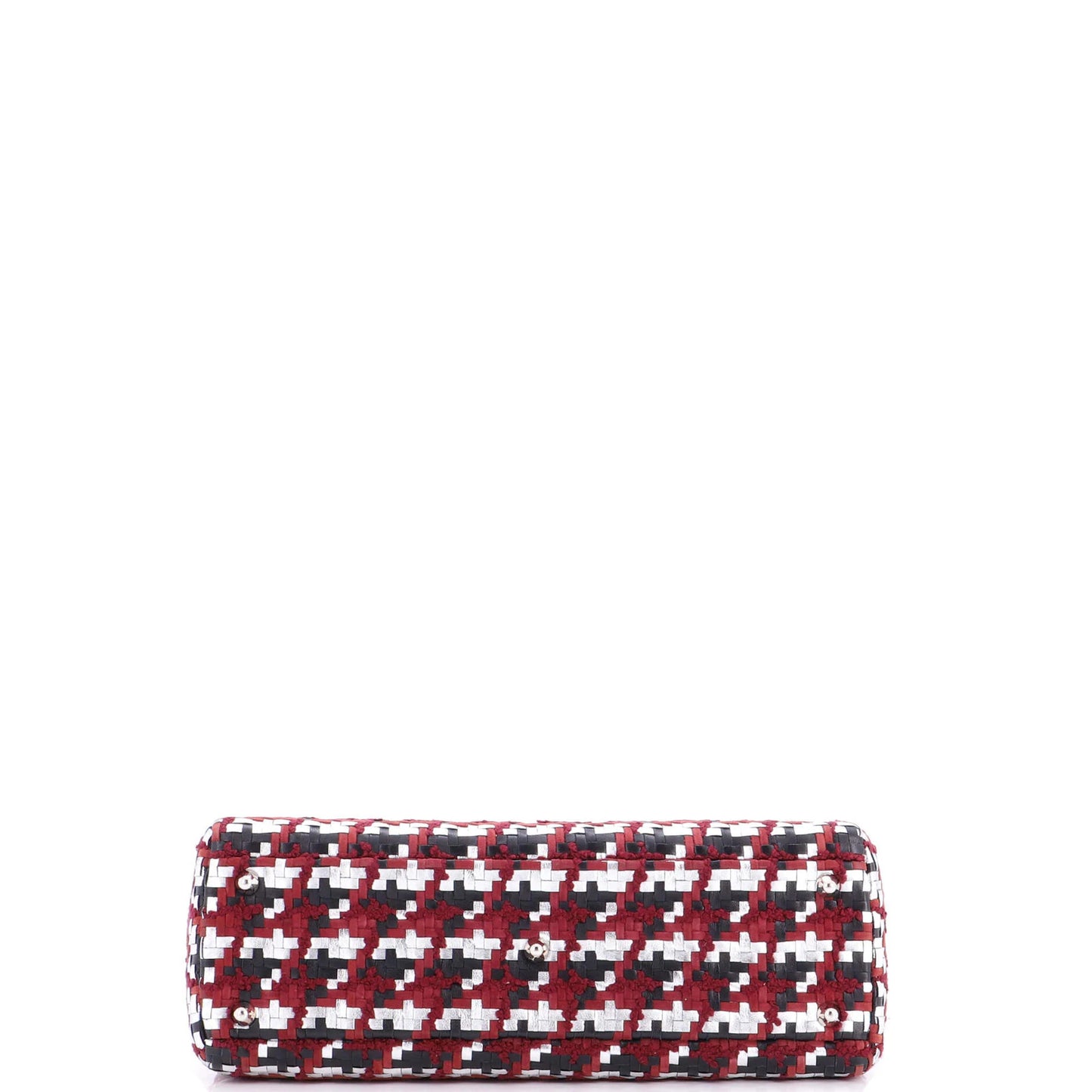 Christian Dior Lady Dior Bag Woven Leather With Tweed Large