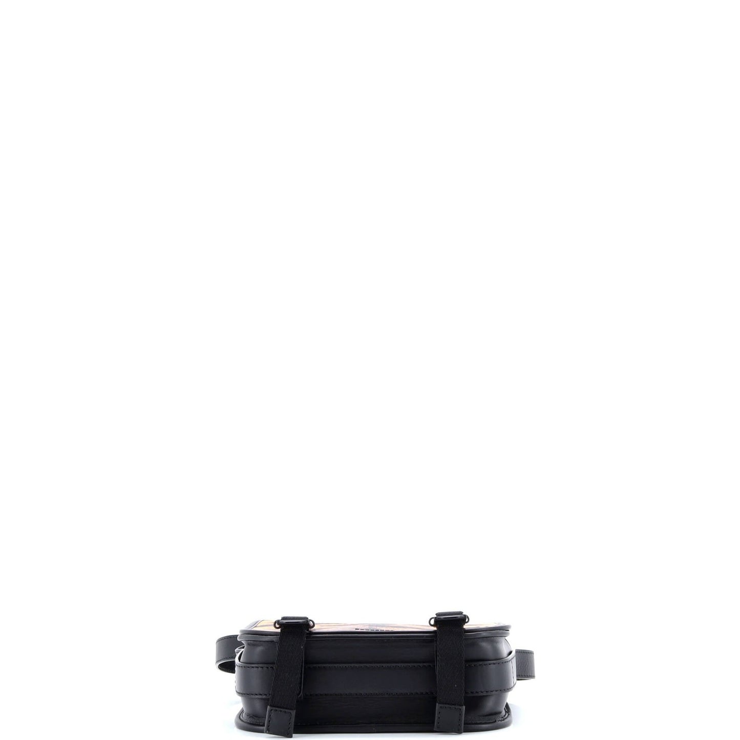 Burberry Double Buckle Flap Messenger Bag Printed Coated Canvas Small