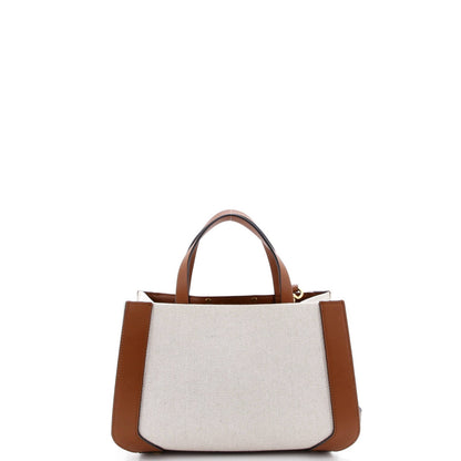 Valentino Garavani Vlogo Shopper Tote Canvas And Leather Small