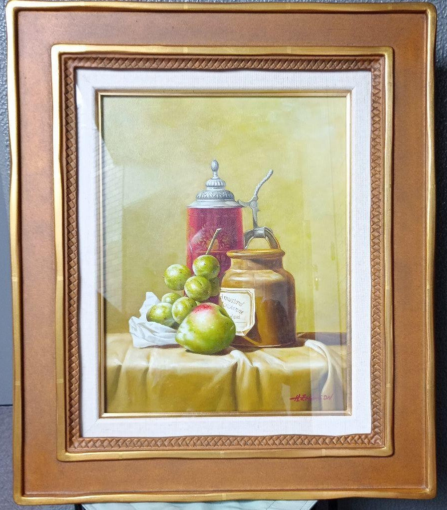 H. Emerson (British, b.1949) Original Oil Painting Still Life Signed Framed