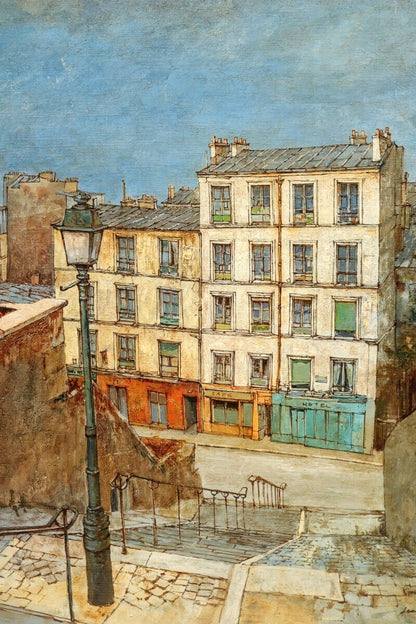 Jean Keime (French) - Montmartre Original Painting Oil On Canvas Signed Framed