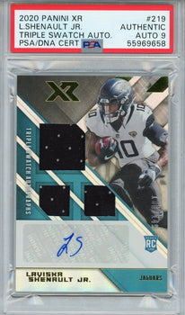 Laviska Shenault Jr. Autographed 2020 Panini Xr Triple Swatch Jersey Rookie Card