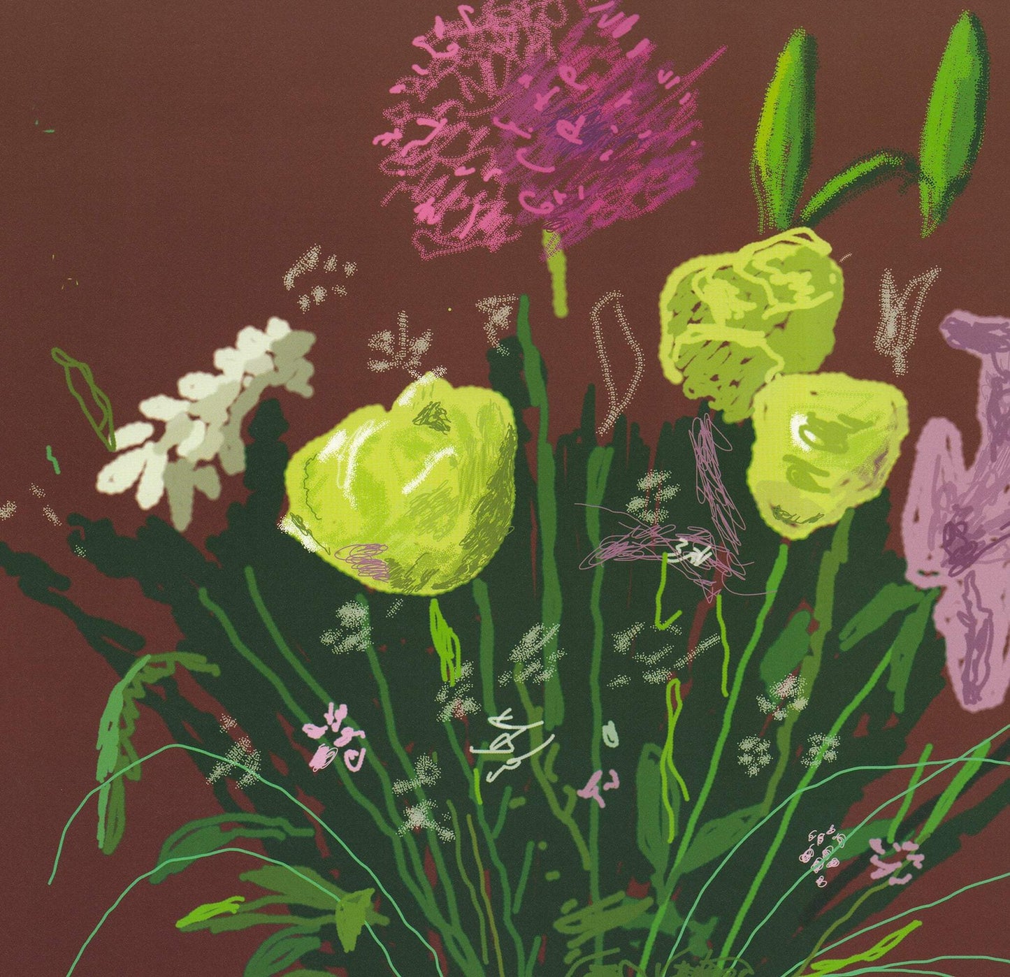 Li DAVID HOCKNEY 20 Flowers for 2025 and Some Bigger Pictures 28" x 19.5" Offset