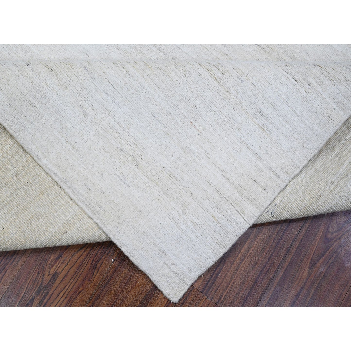 8'X9'8" Mercury White Plain Design Modern Peshawar Oriental Rug