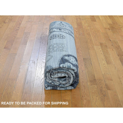 7'9"X9'10" Pure Silk With Textured Wool Khotan Design Hand Knotted Rug