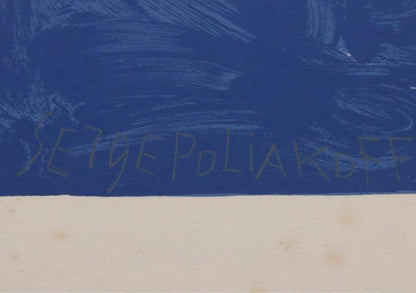 Serge Poliakoff Composition (Blue) Signed Original Lithograph Abstract Art Print