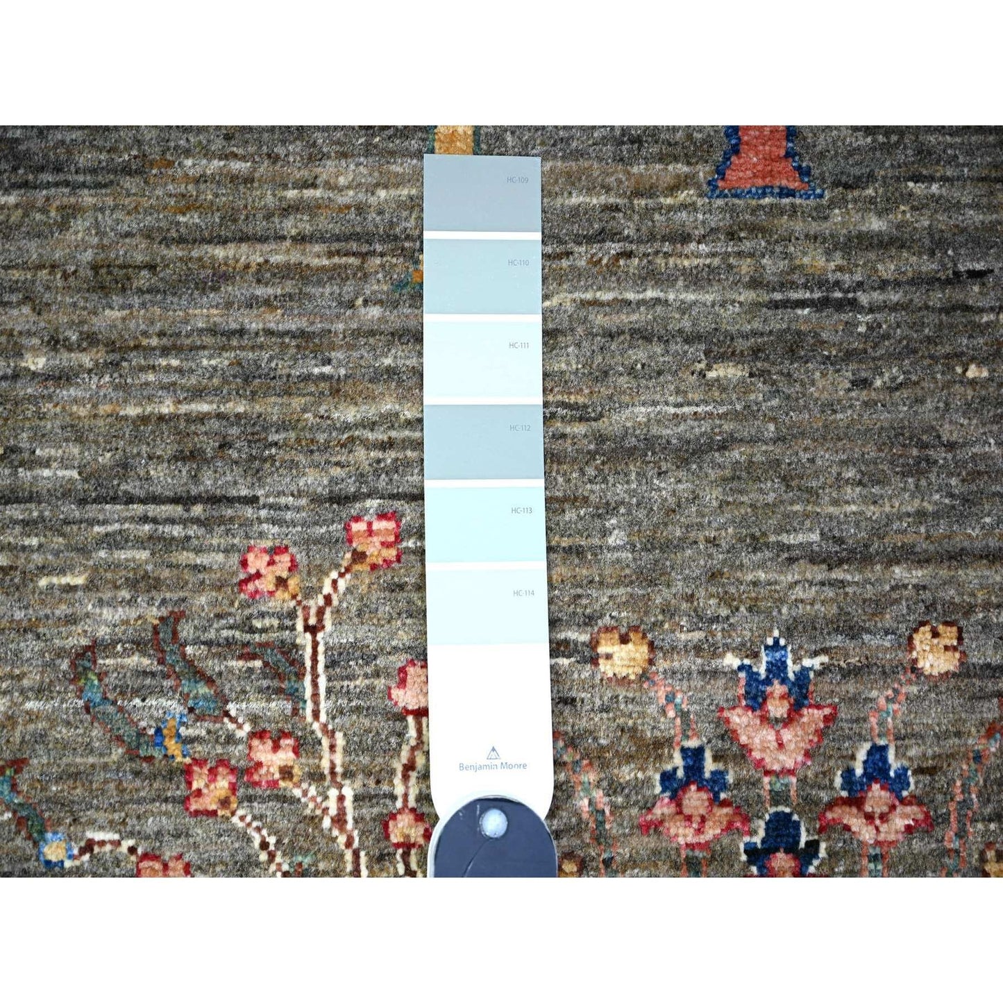 5'7"X8'3" Nevada Gray Wool Hand Knotted Vegetable Dyes Oriental Rug