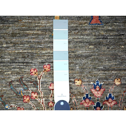 5'7"X8'3" Nevada Gray Wool Hand Knotted Vegetable Dyes Oriental Rug