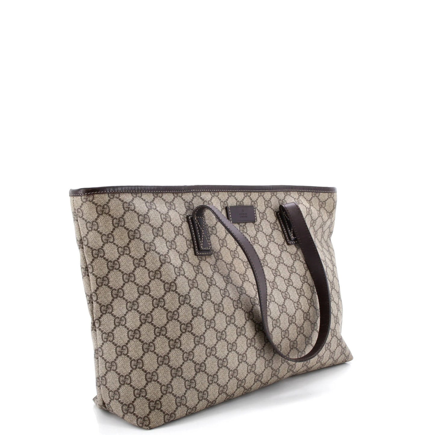 Gucci Plus Tote Gg Coated Canvas With Leather Large
