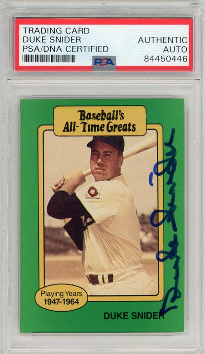 Duke Snider Autographed Baseball'S All-Time Greats Card (Psa)