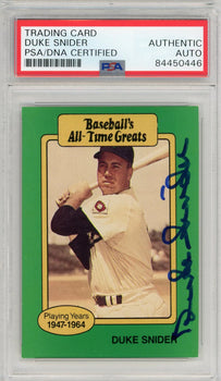 Duke Snider Autographed Baseball'S All-Time Greats Card (Psa)