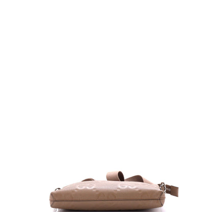 Gucci Zip Messenger Bag Jumbo Gg Embossed Leather Medium