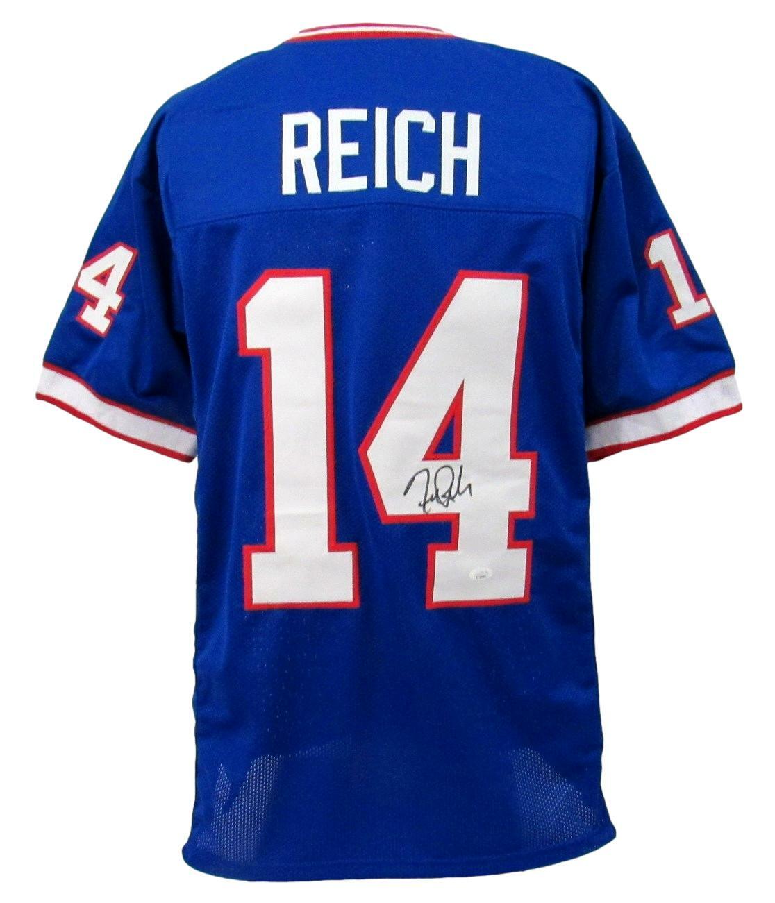 Frank Reich Signed/Autographed Bills Custom Football Jersey Jsa 160010