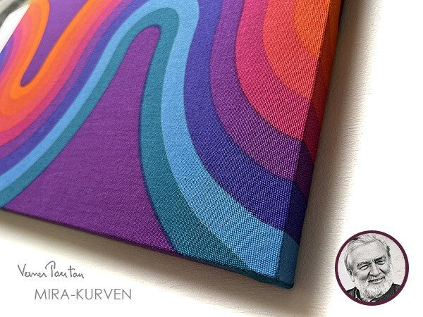 Vintage Verner Panton Mira X Kurven 21In Multi Wall Art Board Fabric Mid Century