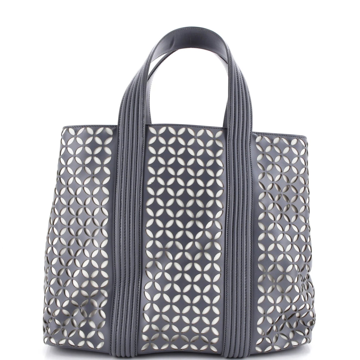 Alaia Side Snap Tote Laser Cut Leather