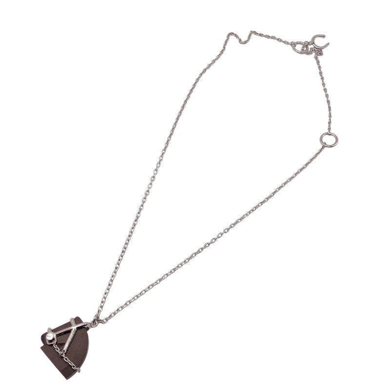 Hermes Cheval Necklace Metal Wood