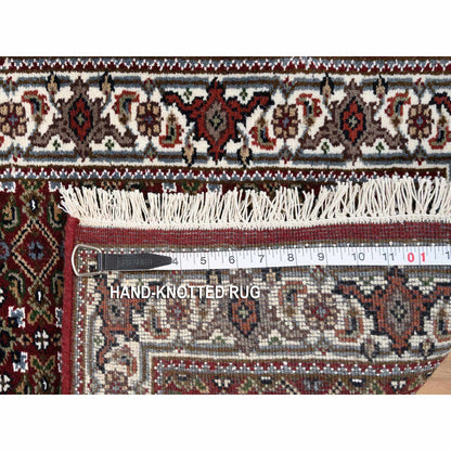 2'1"X13'10" Red Herrita Wool And Silk 175 Kpsi Hand Knotted Runner Rug