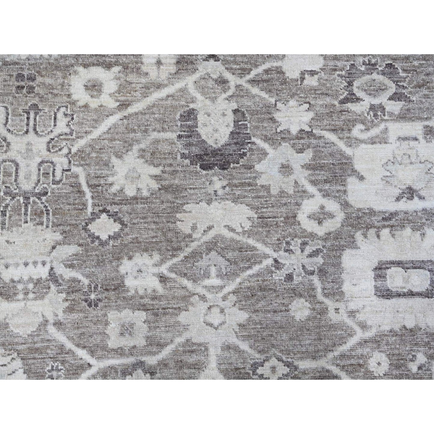 8'1"X9'9" Agreeable Gray Wool Weft Angora Oushak Oriental Rug