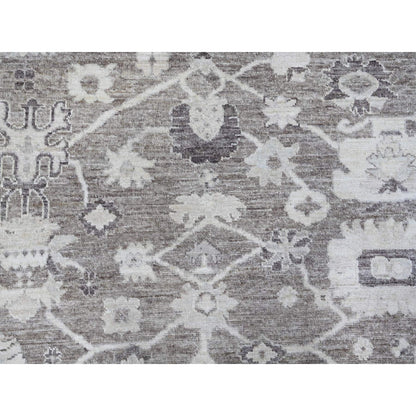 8'1"X9'9" Agreeable Gray Wool Weft Angora Oushak Oriental Rug