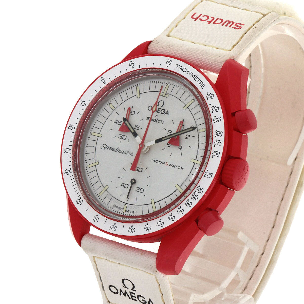Swatch Omega Moonswatch Mission To Mars Watches So33R100 Ceramic/Nylon Mens