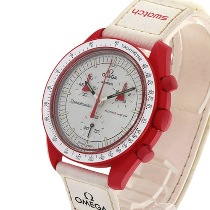 Swatch Omega Moonswatch Mission To Mars Watches So33R100 Ceramic/Nylon Mens
