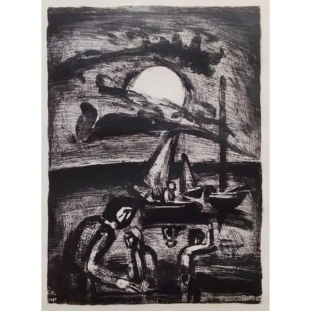 Georges Rouault Original Lithograph 1929 "Le Vent Emplit Les Voiles" Paysages