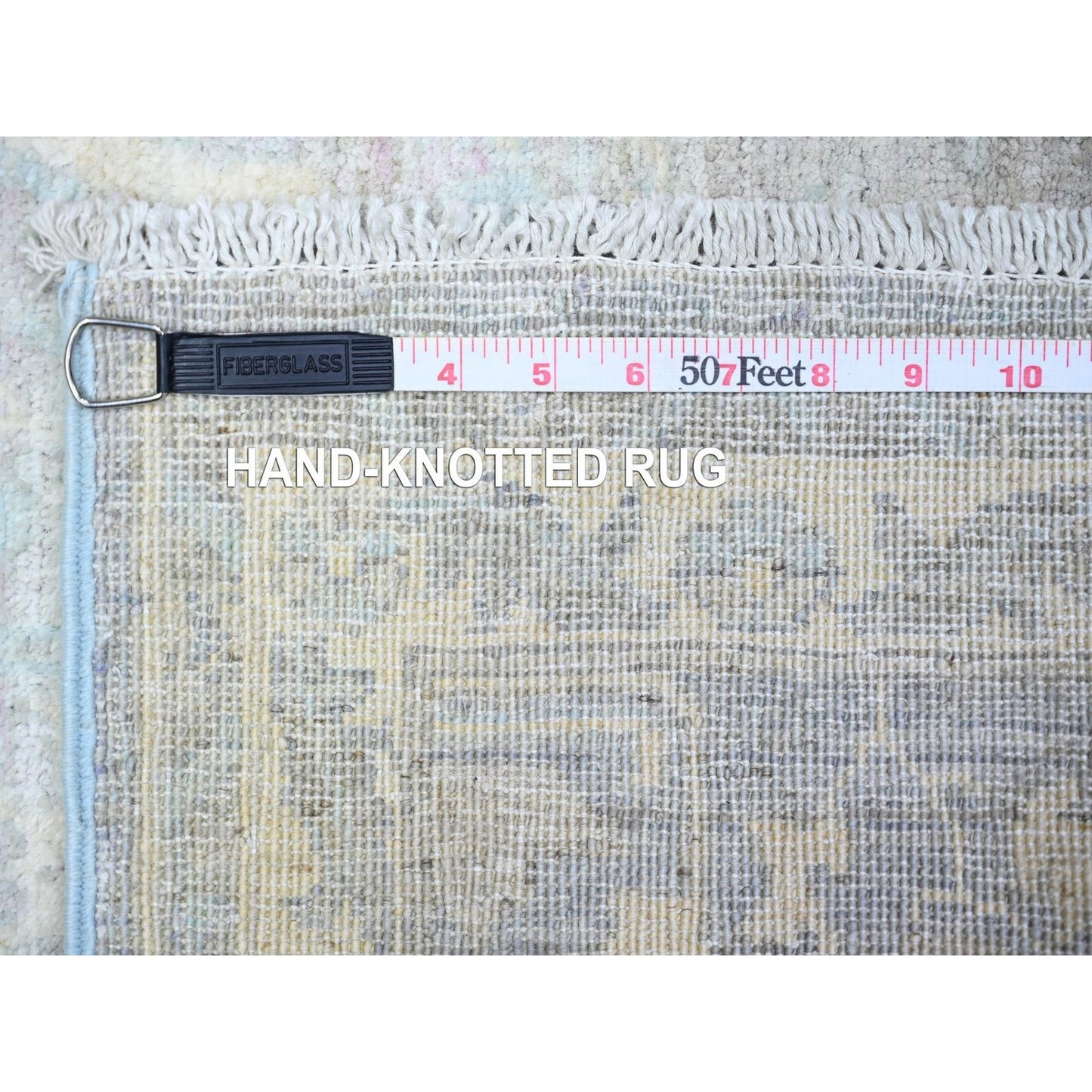 2'10"X5' Ash Gray, White Wash Peshawar Wool Hand Knotted, Oriental Rug