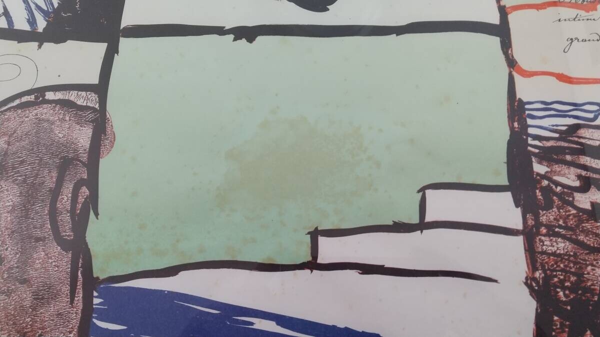 Pierre Alechinsky 1980 Galerie Maeght Exhibition Poster Framed Vintage France