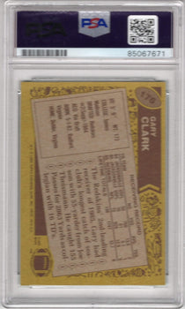 Gary Clark 1986 Topps #176 Psa Auto Grade Gem Mt 10 Card