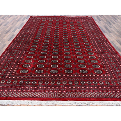 9'X11'9" Ruby Red Princess Bokara Hand Knotted Soft Wool Rug
