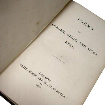 Poems By Currer Ellis Acton Bell 1848 First