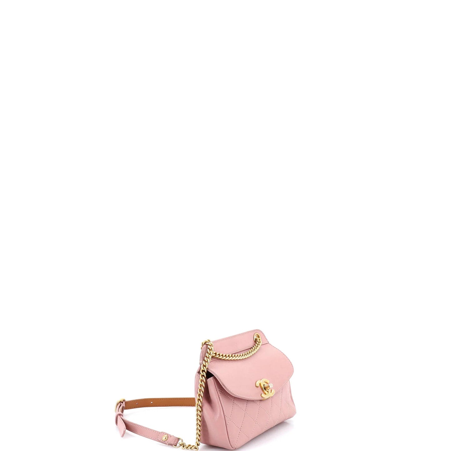 Chanel Curved Flap Bag Quilted Lambskin Small