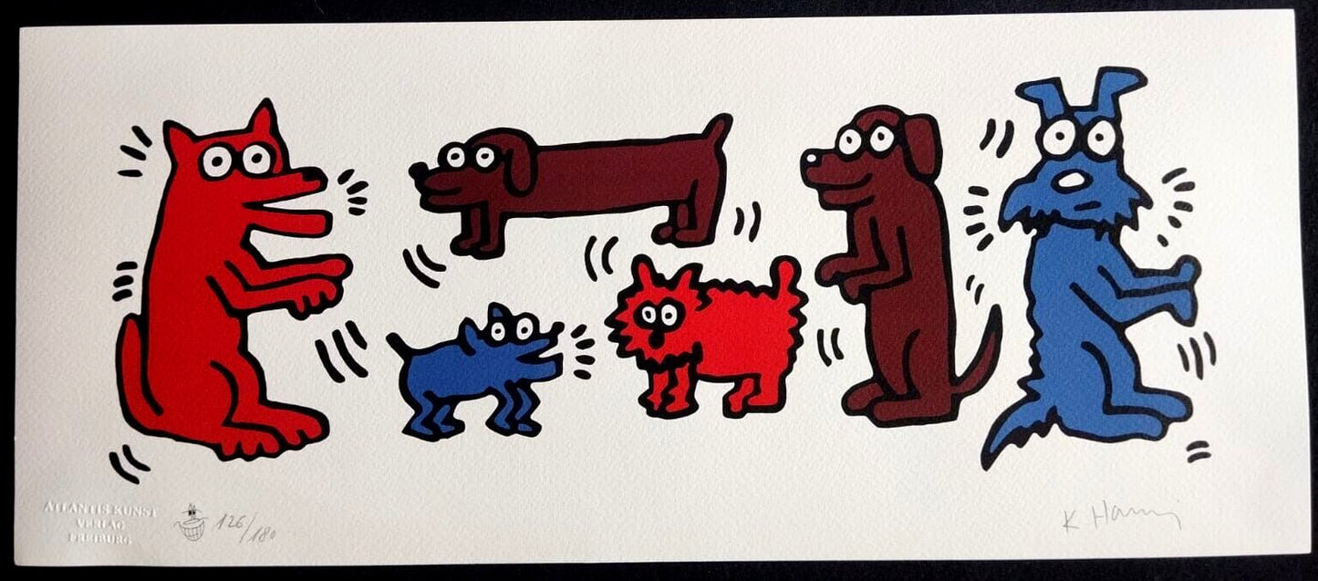 Keith Haring Lithograph Coa Signed Numbered Stamped Certificate