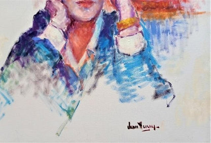 Jean Henry 'Self-Portrait" Original Oil Painting Signed Framed Usa Modern Art