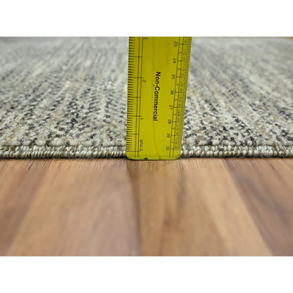 2'X3' Beige Grass Design Hand Knotted Undyed Natural Wool Mat Small Rug