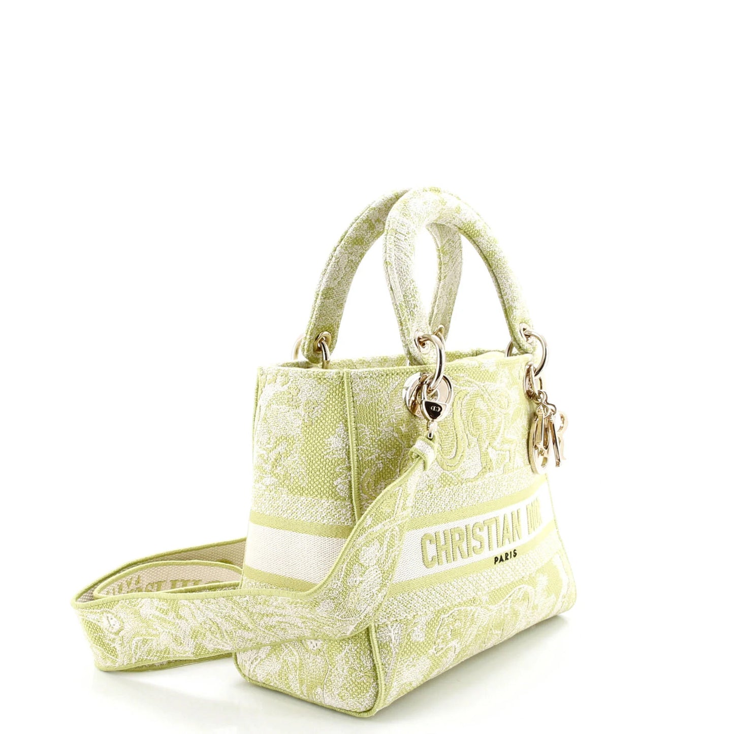 Christian Dior Toile De Jouy Lady D-Lite Bag Embroidered Canvas