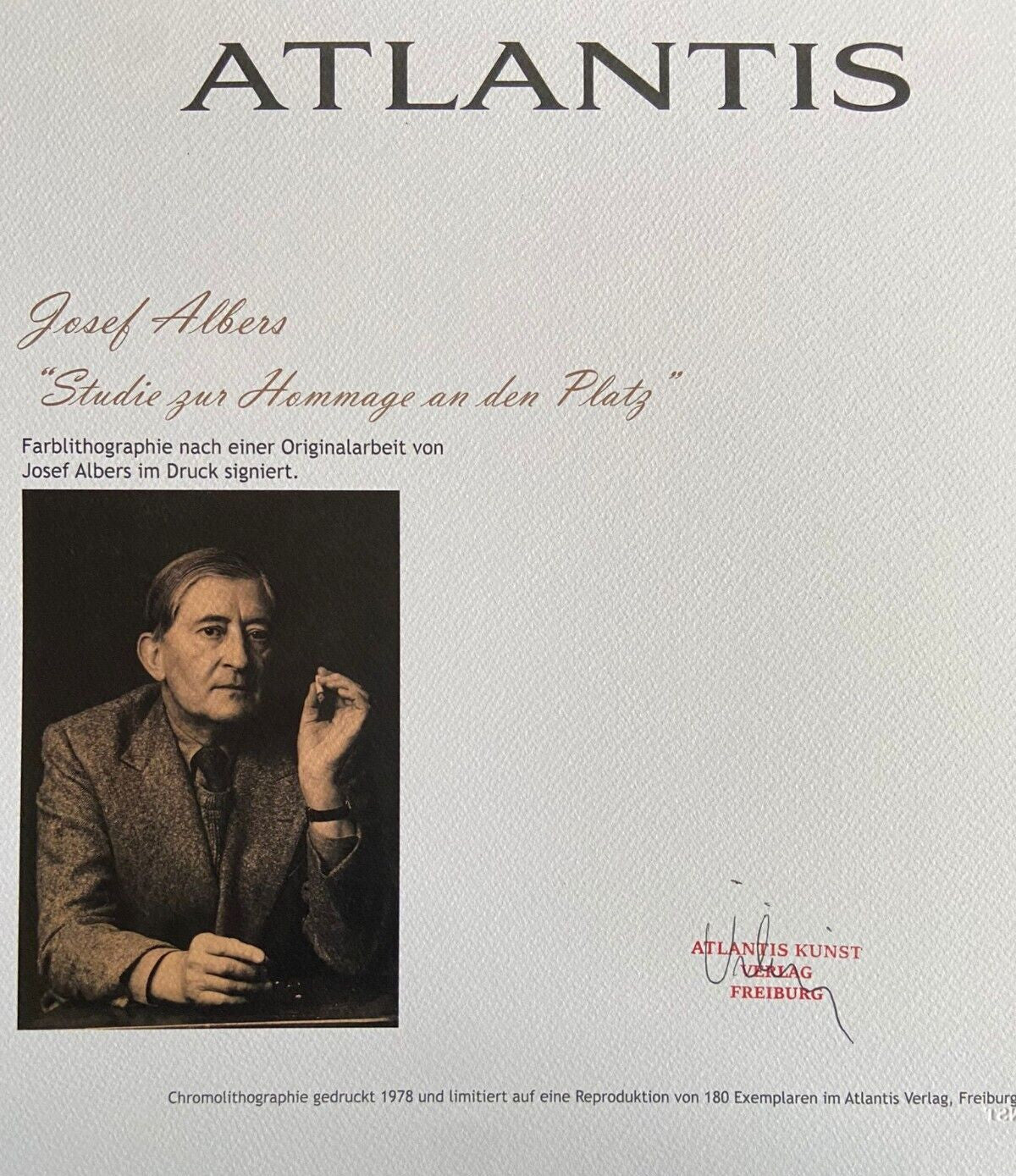 Josef Albers Lithograph Certified Coa