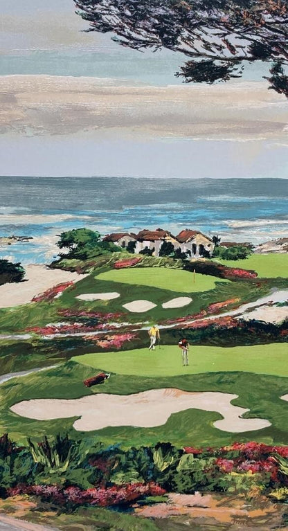 Mark King Uk Print Golf Series Morning Patt Signed Edition Silkscreen Framed