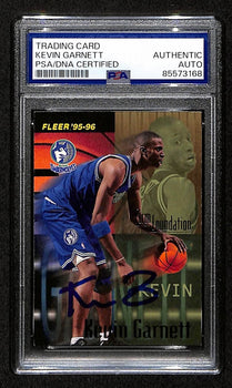 Kevin Garnett Hof Signed/Auto On Card 1995-96 Fleer Rc Card #335 Psa/Dna 198726