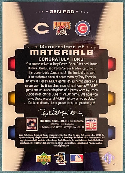 Tony Perez Brian Giles Jason Dubois Upper Deck
