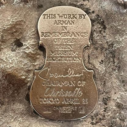 Arman X Christofle Violin" Silver Paperweight 1983  Rare Nouveau Sculpture